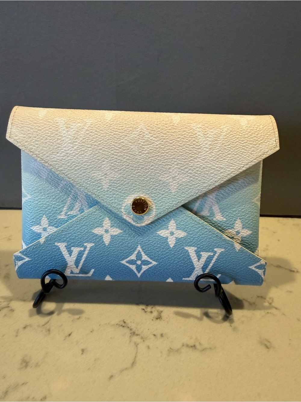 Louis Vuitton Blue and White Monogram Envelope Card Holder